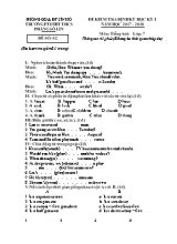 Đề kiểm tra định kỳ học kỳ I môn Tiếng Anh Lớp 7 - Đề số 02 - Năm học 2017-2018 - Trường PTDTBT THCS Phăng Sô Lin (Có đáp án)